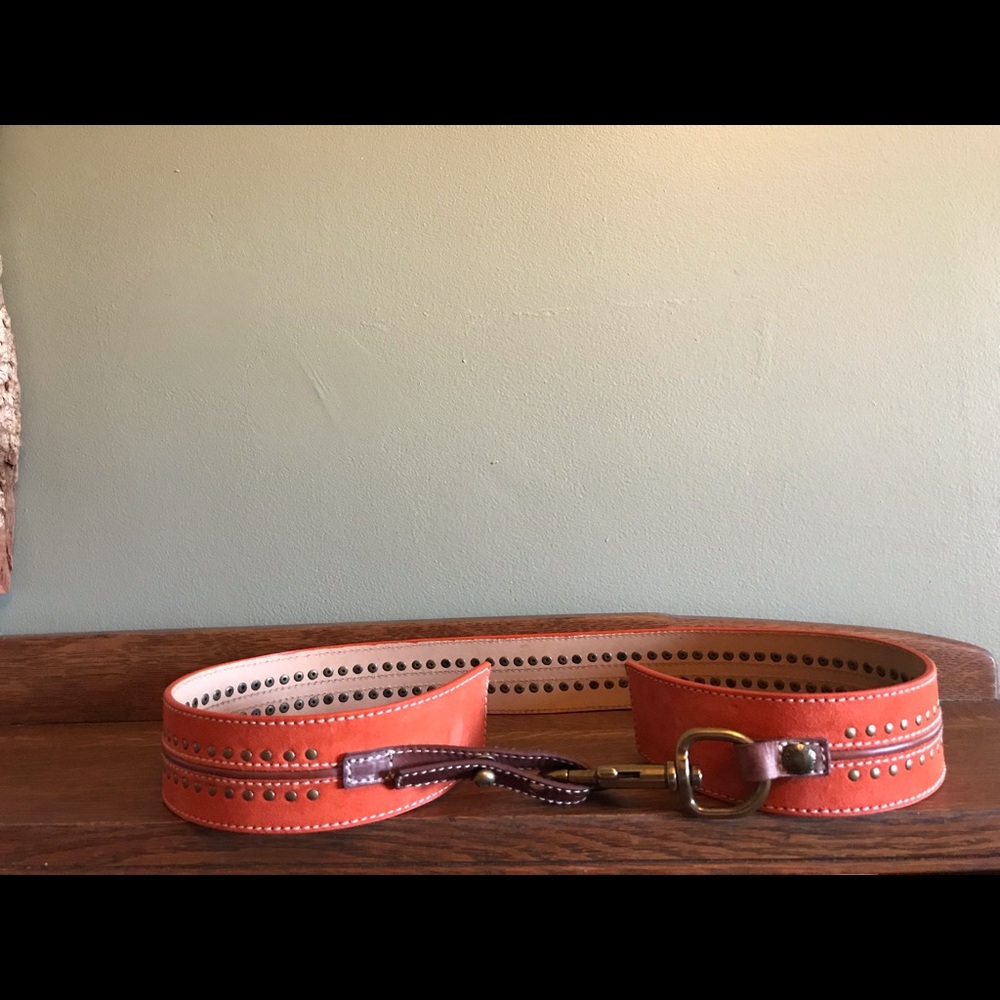 Michael Kors Rust-Colored Belt with Gold Tone Rivets - Size M or 37 1/2” Long